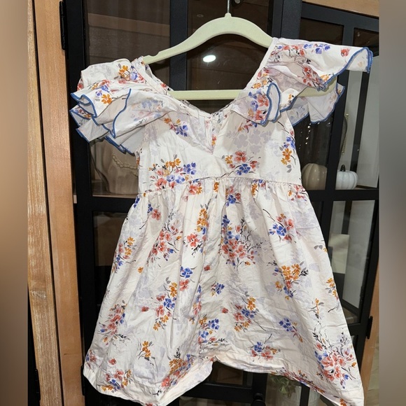 Zara Kids ruffle collar floral dress toddler girl boat neckline fit flare spring - Picture 5 of 6